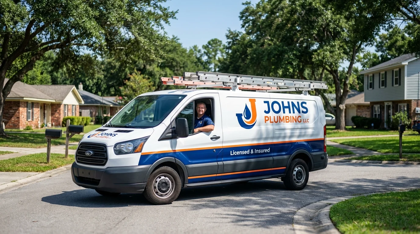 Johns Plumbing LLC service van in Eagle Point, OR