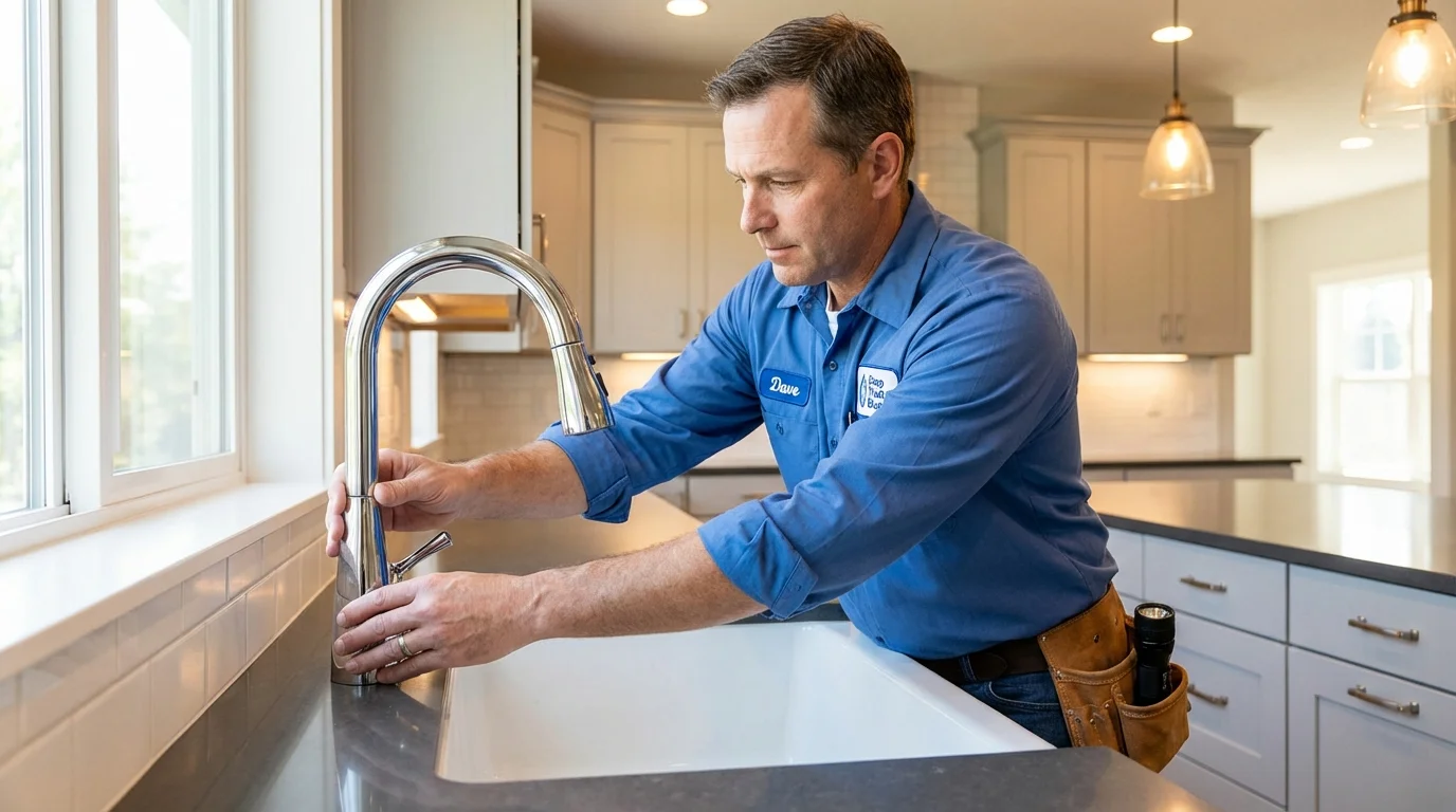 Kitchen faucet installation by Johns Plumbing LLC in Eagle Point